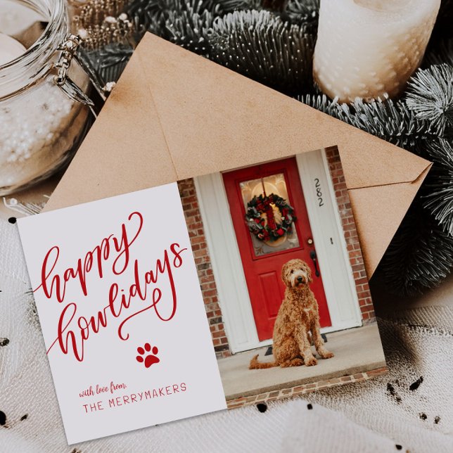 Joyeux Howlidays Pet Carte photo de chien de vacan (Créateur téléchargé)