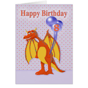 Joyeux huit anniversaire, dragon mignon de bande