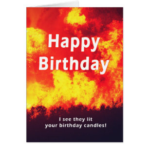 Joyeux Humour de feu de forêt d'anniversaire