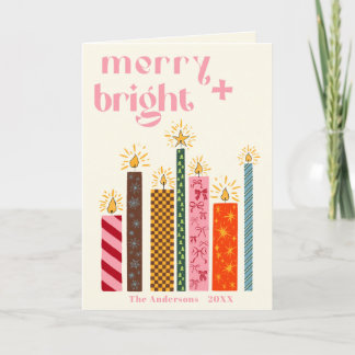 Joyeux illustré à la main + Carte de Noël brillant