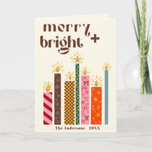 Joyeux illustré à la main + Carte de Noël brillant