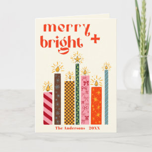 Joyeux illustré à la main + Carte de Noël brillant