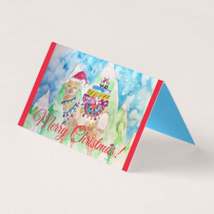 Joyeux jeu de cartes rouge Noël de Llama