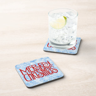 Joyeux jeu de Dessous de verre de neige de Noël