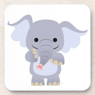 Joyeux jeu de Dessous de verre d'éléphant de dessi