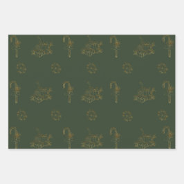 Joyeux jeu de feuilles plats en papier d'enveloppe