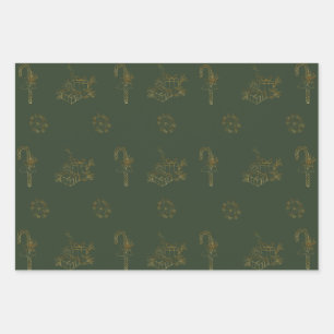 Joyeux jeu de feuilles plats en papier d'enveloppe