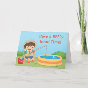 Joyeux jeu de pêche Carte de voeux d'anniversaire