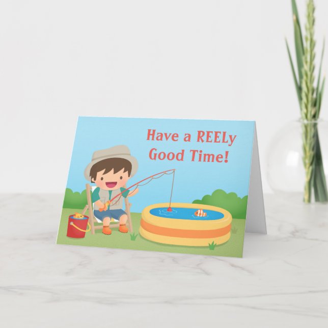 Joyeux jeu de pêche Carte de voeux d'anniversaire (Devant)