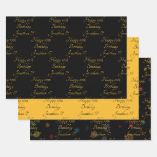 Joyeux Jour d'Anniversaire Papier Enveloppant Jeu 