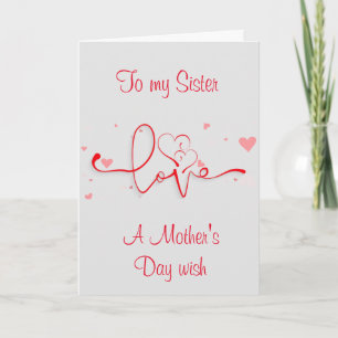 JOYEUX JOUR DE LA MÈRE **SOEUR** CARTE DE JOUR DE