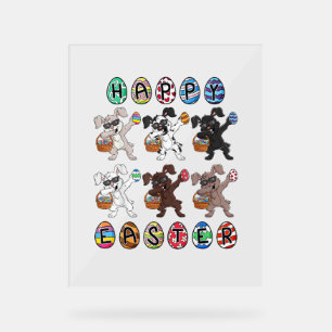 Joyeux jour de Pâques Dabbing Rabbits Oeufs Enfant