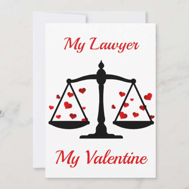 Joyeux jour des valentines ma carte d'avocat (Devant)
