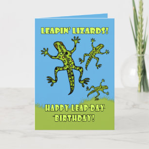 Joyeux Jour du Bond Anniversaire ! Carte Lizards L