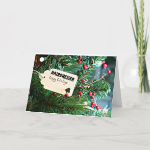 JOYEUX JOURS DE VACANCES **HAIRDRESSER** CARTE DE 