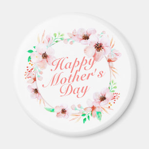 Joyeux Joyeux Fête des Mères Fleur Wreath Magnet
