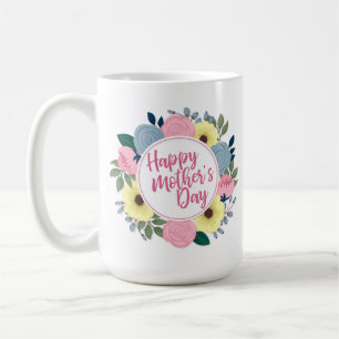 Joyeux Joyeux Fête des Mères Floral Mug classiqu