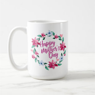 Joyeux Joyeux Fête des Mères Floral   Mug classiqu