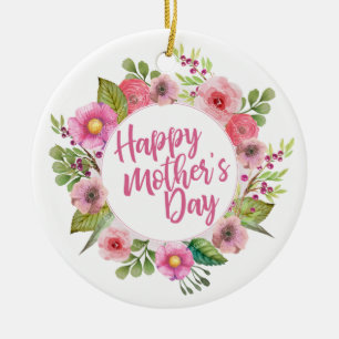Joyeux Joyeux Fête des Mères Floral   Ornement