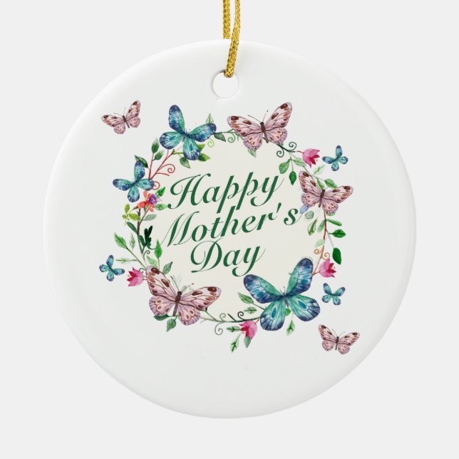 Joyeux Joyeux Fête des Mères Ornement de fleurs Wr (Devant)