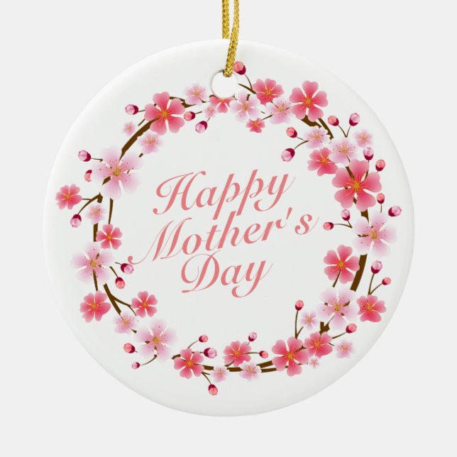 Joyeux Joyeux Fête des Mères Ornement de fleurs Wr (Devant)