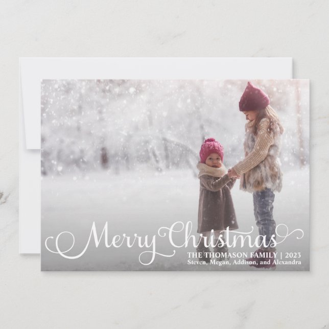 Joyeux Joyeux Noël en blanc Cartes de Noël (Devant)