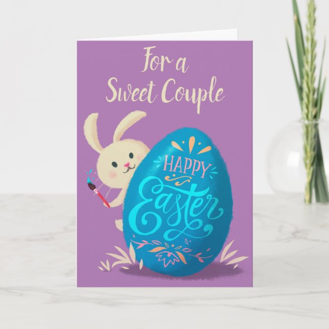 Joyeux Joyeux Oeuf De Peinture De Lapin De Carte D (Devant)