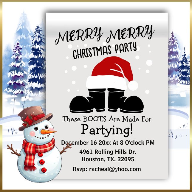 Joyeux Joyeux Père Noël Boots Carte de Noël (Créateur téléchargé)