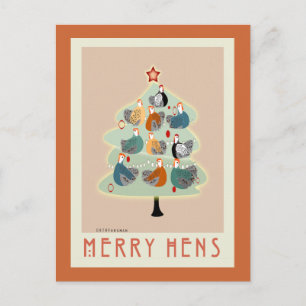 Joyeux Joyeux poules de Noël cartes d'arbre, papet