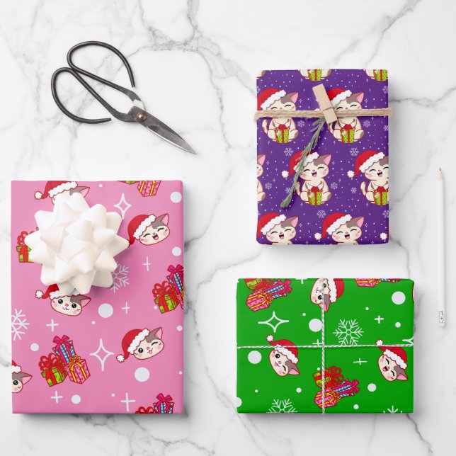 Joyeux Kitty papier d'enveloppement de Noël série  (Recto)