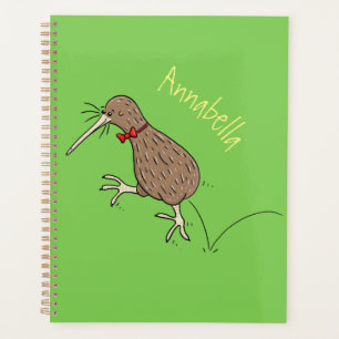 Joyeux kiwi de saut avec dessin de cravate arc