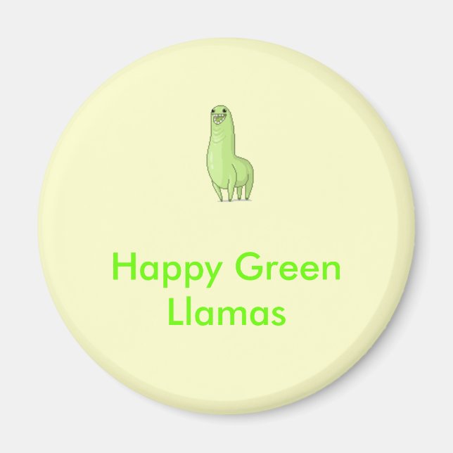 joyeux lamas vert Magnet (Devant)