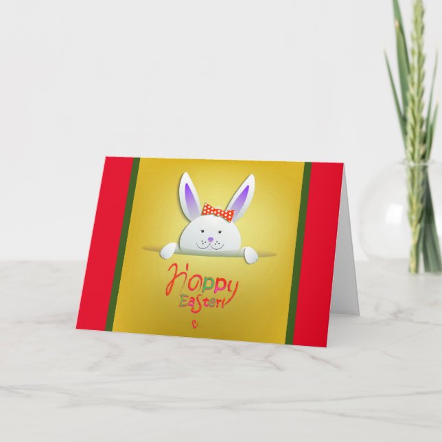 Joyeux Lapin de Pâques Cartes de fin de année flor (Devant)
