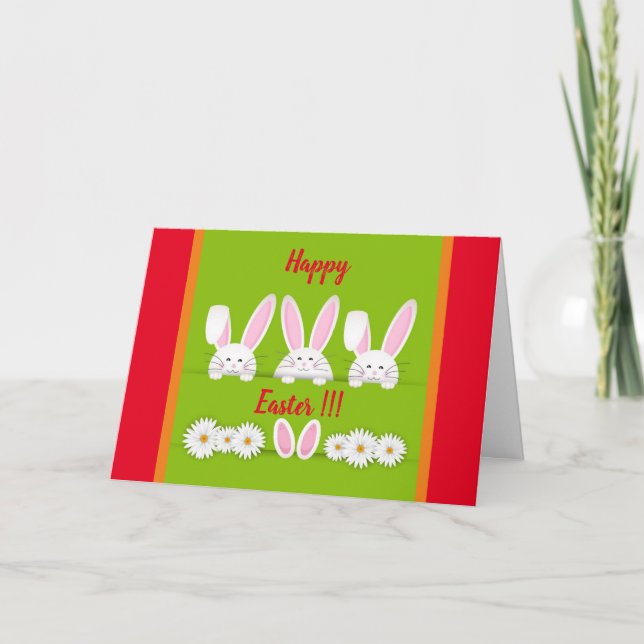 Joyeux Lapin de Pâques Cartes de fin de année flor (Devant)