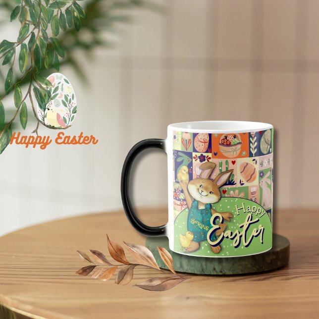 Joyeux lapin de Pâques Colorful Collage Mug (Happy Easter Bunny Colorful Collage Mug )