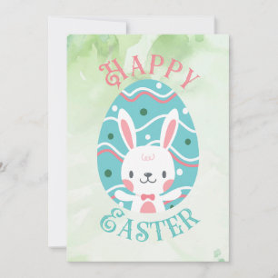 Joyeux Lapin De Pâques En Oeuf Carte De Vacances M
