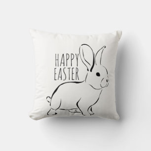 Joyeux lapin lapin de Pâques minimaliste Coussin