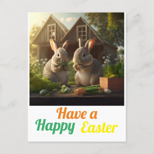 Joyeux lapins de Pâques ! Carte postale de Pâques