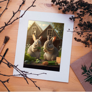 Joyeux lapins de Pâques ! Carte postale de Pâques