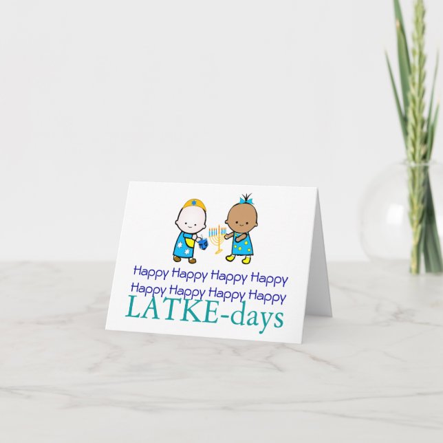 Joyeux LATKE-days Carte Chanukah (Devant)