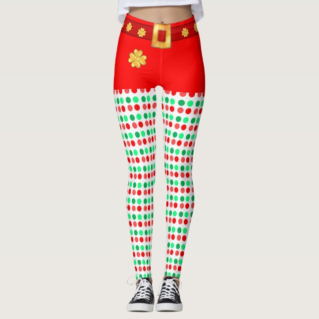 Joyeux leggings pointillés de Noël (Devant)
