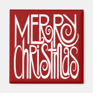 Joyeux Magnet blanc de Noël