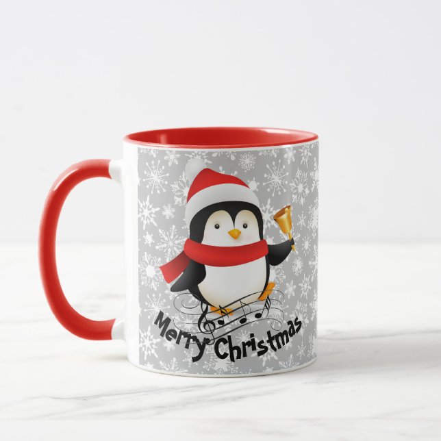 Joyeux manchot de Noël Mug (Gauche)
