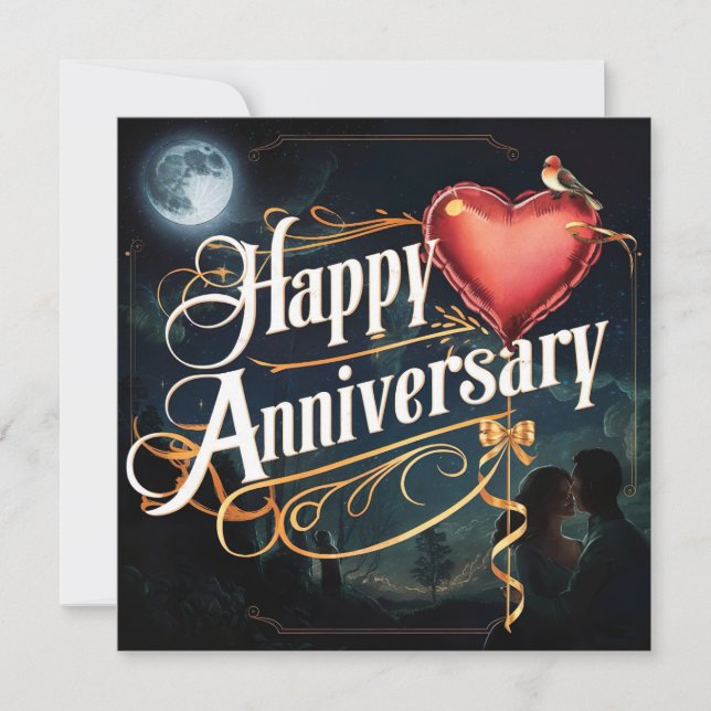 Joyeux Mariage Anniversaire Cartes Élégant (Devant)