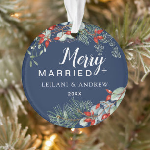 Joyeux marié Holly Green Marine de Noël