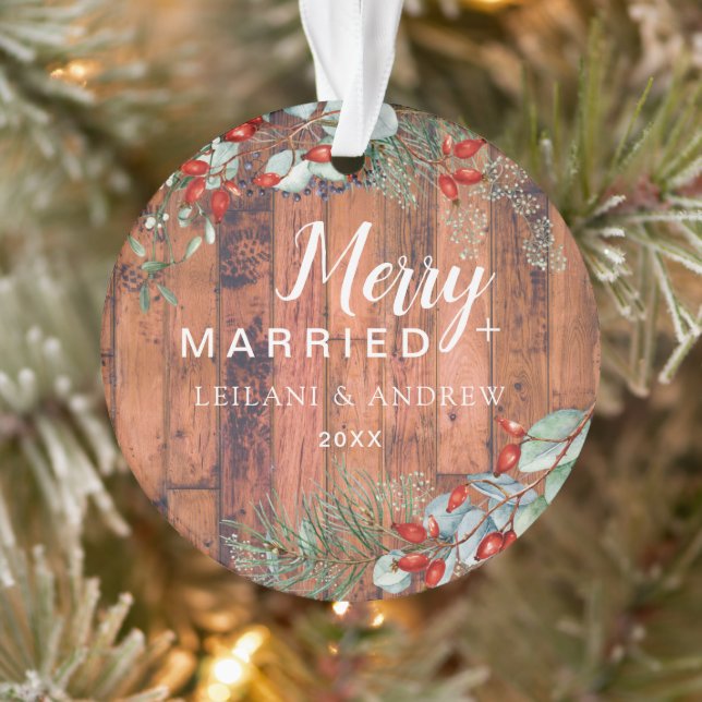 Joyeux Marié Holly Verdure Noël Rustique (Arbre)