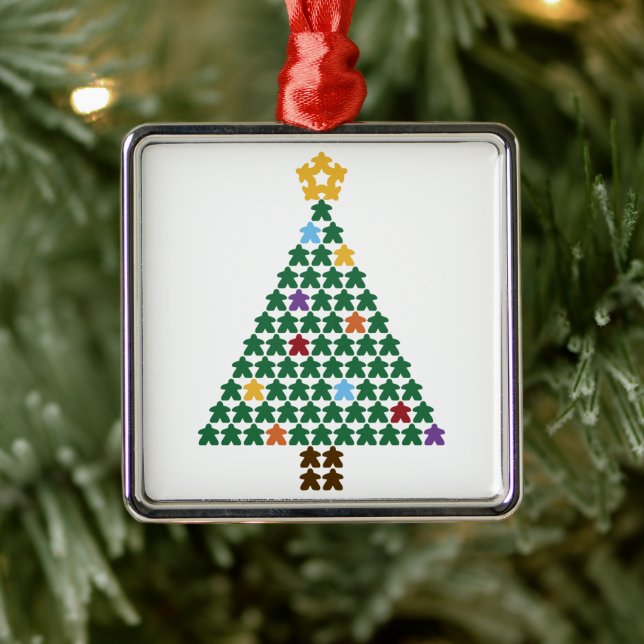 Joyeux Meeple Arbre de Noël Ornement métallique (Arbre)