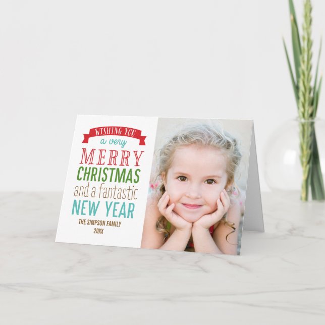 Joyeux message Cartes photos de vacances - Blanc (Devant)