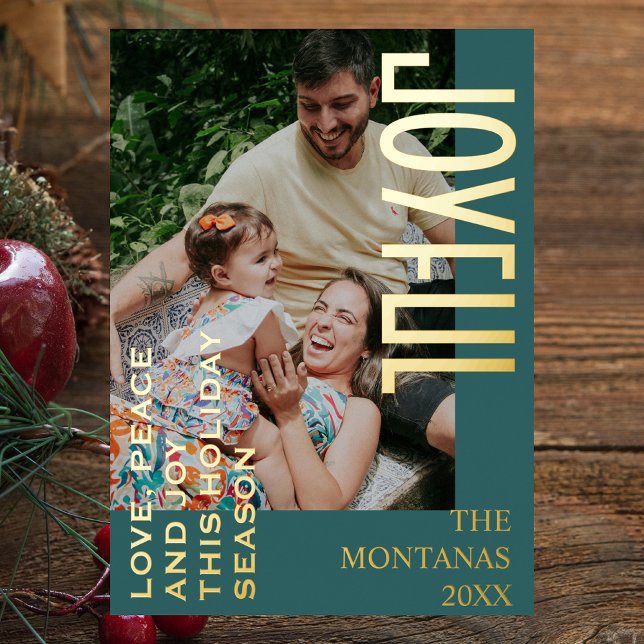 Joyeux Moderne Vacances Famille Photo Turquoise (Créateur téléchargé)