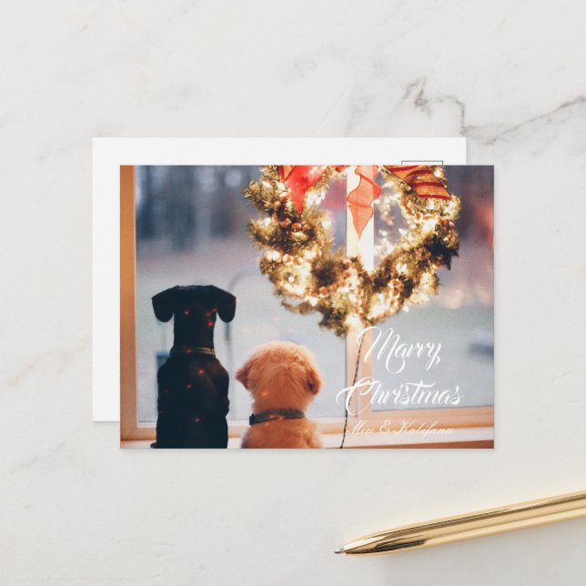 Joyeux moment de Noël doux avec carte postale de c (Devant/Arrière en situation)